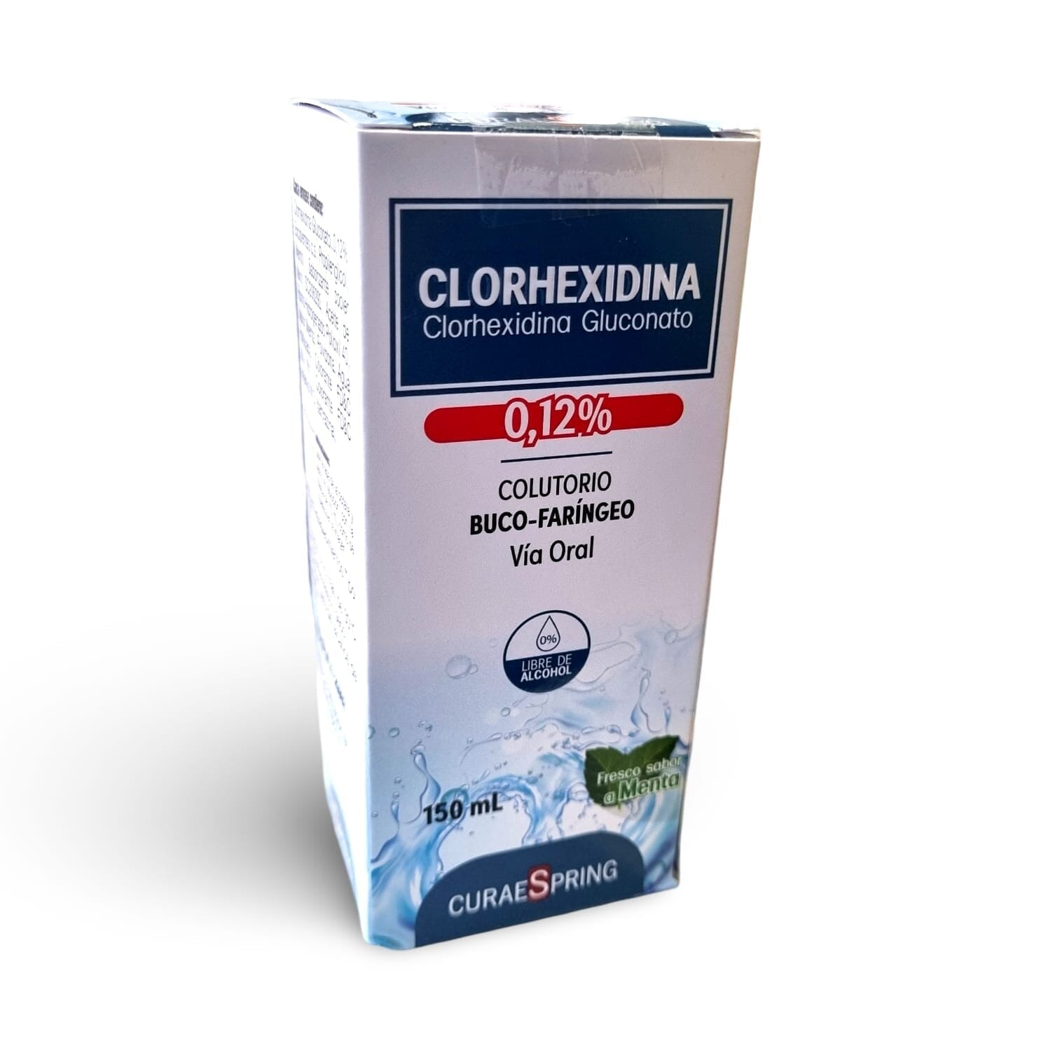 CLORHEXIDINA Gluconato 0,12% Colutorio Buco-Faringeo x 150 mL "Ley Cenabast" Farmex-Pluxee-Persistente